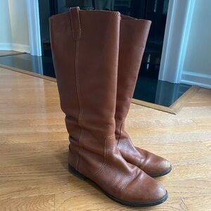 Madewell J Crew Cognac Brown Leather Riding Knee-High Boots